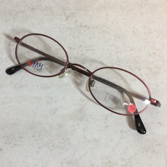 NWT Trend Setters dark pink oval metal eyeglasses new old stock - Picture 1 of 13